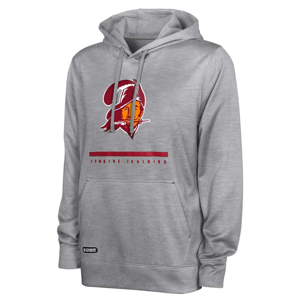 Tampa Bay Buccaneers Grid Drill Streak Fleece Pullover Hoodie - Heather Gray - NFL