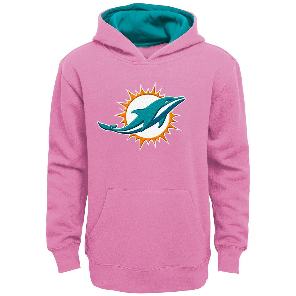 Miami Dolphins Girls Youth Prime Pullover Hoodie - Pink - NFL