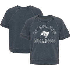 Tampa Bay Buccaneers Girls Juniors Cheer Squad Raglan T-Shirt - Heather Charcoal - NFL