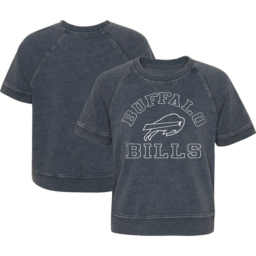 Buffalo Bills Girls Juniors Cheer Squad Raglan T-Shirt - Heather Charcoal - NFL