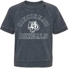 Cincinnati Bengals Girls Juniors Cheer Squad Raglan T-Shirt - Heather Charcoal - NFL