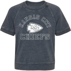 Kansas City Chiefs Girls Juniors Cheer Squad Raglan T-Shirt - Heather Charcoal - NFL