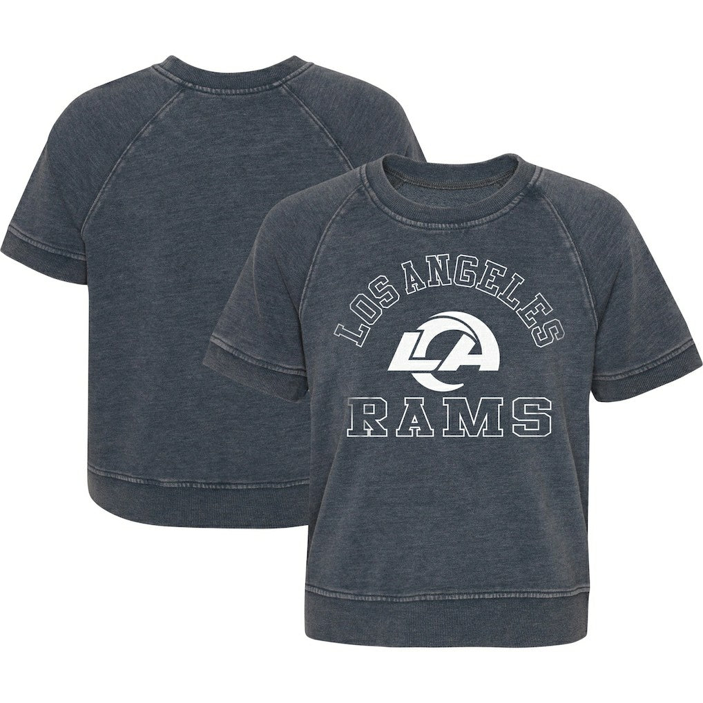 Los Angeles Rams Girls Juniors Cheer Squad Raglan T-Shirt - Heather Charcoal - NFL