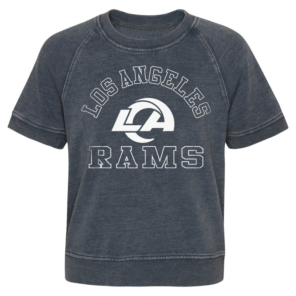 Los Angeles Rams Girls Juniors Cheer Squad Raglan T-Shirt - Heather Charcoal - NFL