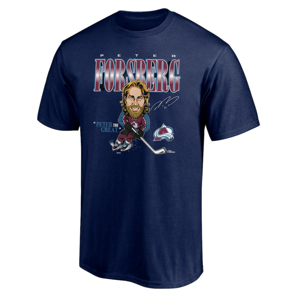 Peter Forsberg Colorado Avalanche Player Caricature T-Shirt - Navy | NHL online