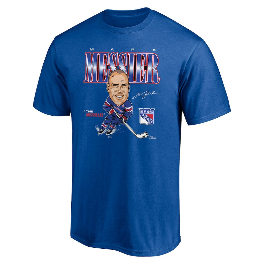 Mark Messier New York Rangers Player Caricature T-Shirt - Blue | NHL sale