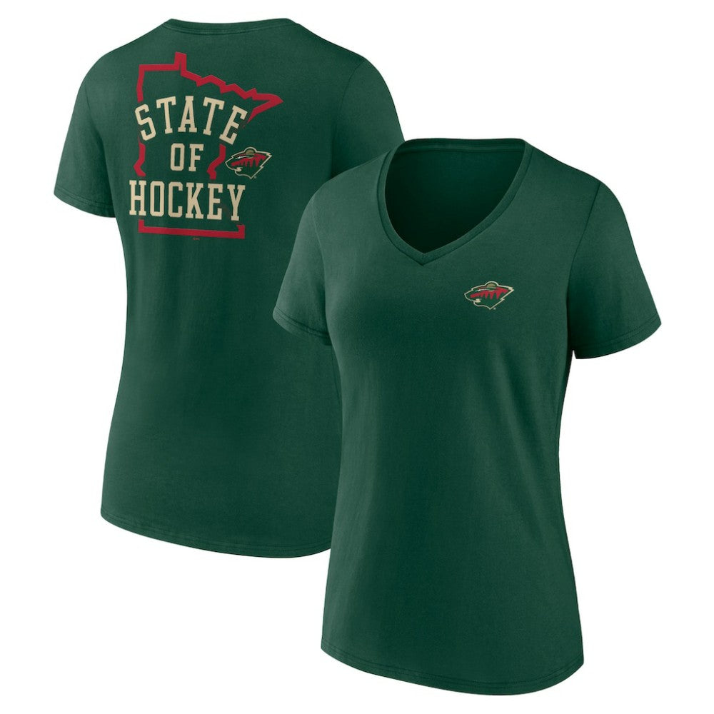 Minnesota Wild Women's Territorial V-Neck T-Shirt - Green | NHL on sale
