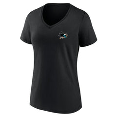 San Jose Sharks Women's Territorial V-Neck T-Shirt - Black | NHL online