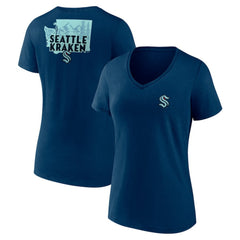 Seattle Kraken Women's Territorial V-Neck T-Shirt - Deep Sea Blue | NHL on sale