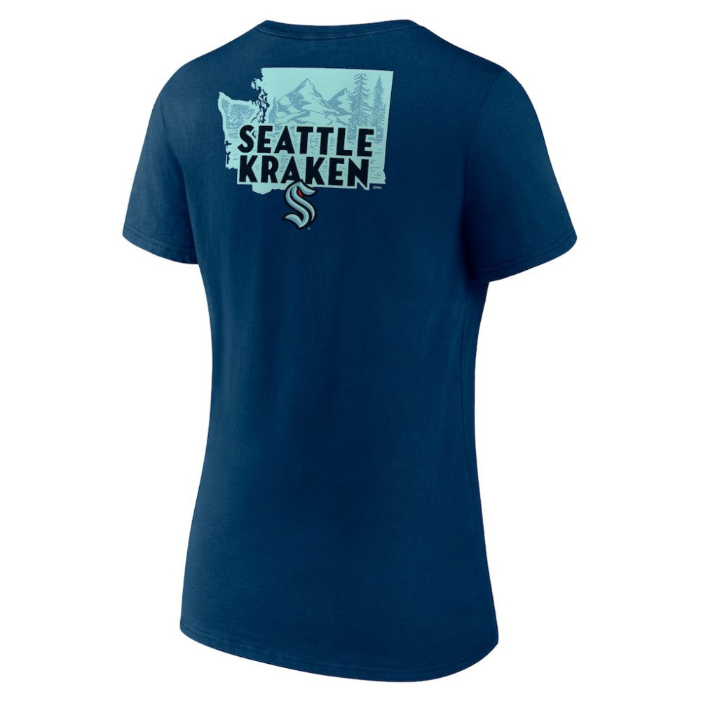 Seattle Kraken Women's Territorial V-Neck T-Shirt - Deep Sea Blue | NHL on sale