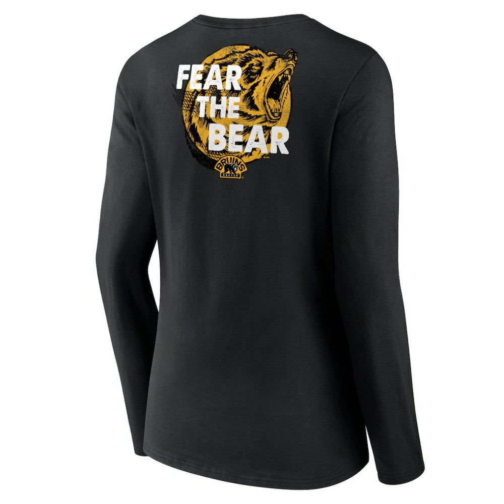 Boston Bruins Women's Territorial Long Sleeve V-Neck T-Shirt - Black | NHL discount