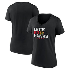 Chicago Blackhawks Women's Shout Out V-Neck T-Shirt - Black | NHL online