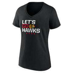 Chicago Blackhawks Women's Shout Out V-Neck T-Shirt - Black | NHL online