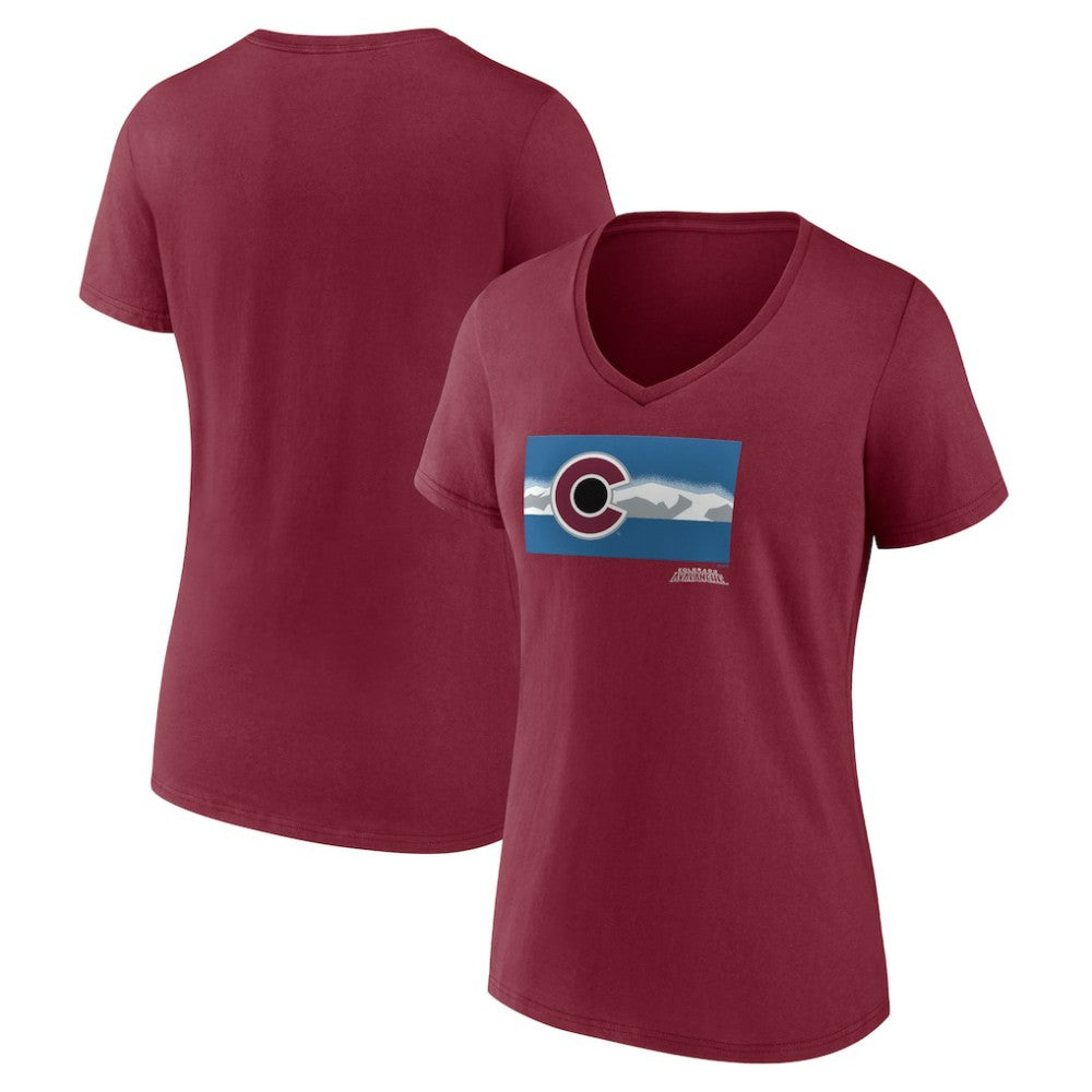 Colorado Avalanche Women's Shout Out V-Neck T-Shirt - Burgundy | NHL online