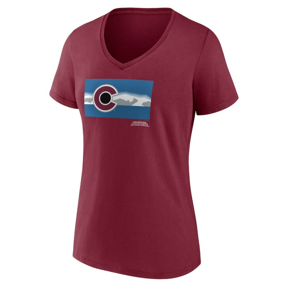 Colorado Avalanche Women's Shout Out V-Neck T-Shirt - Burgundy | NHL online
