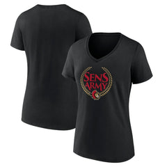 Ottawa Senators Women's Shout Out V-Neck T-Shirt - Black | NHL near me
