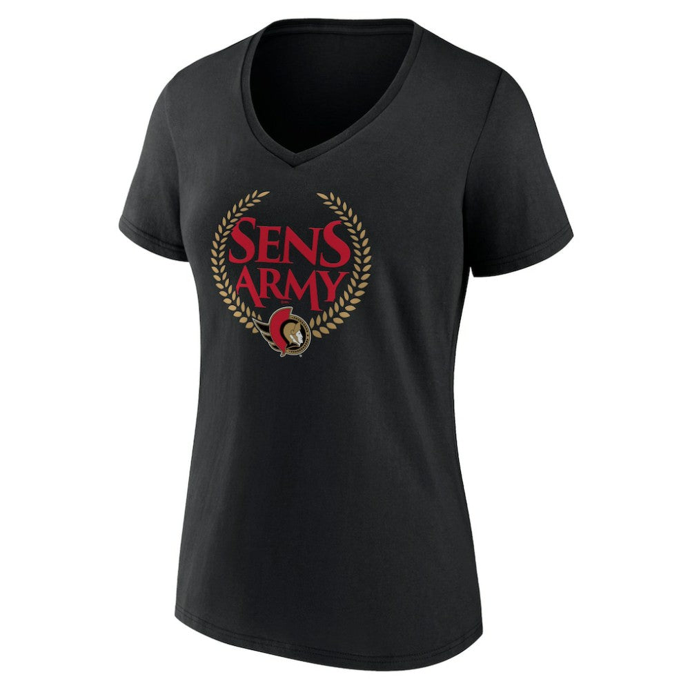 Ottawa Senators Women's Shout Out V-Neck T-Shirt - Black | NHL near me