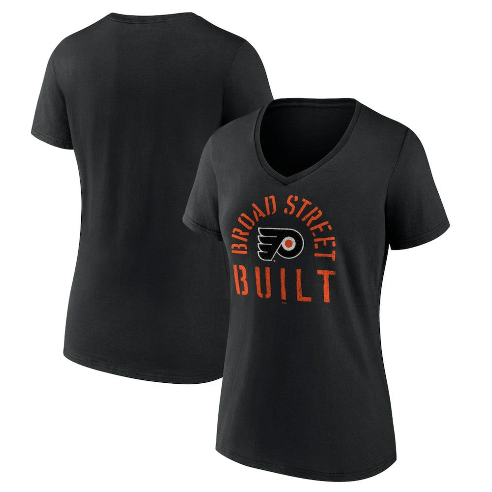 Philadelphia Flyers Women's Shout Out V-Neck T-Shirt - Black | NHL discount
