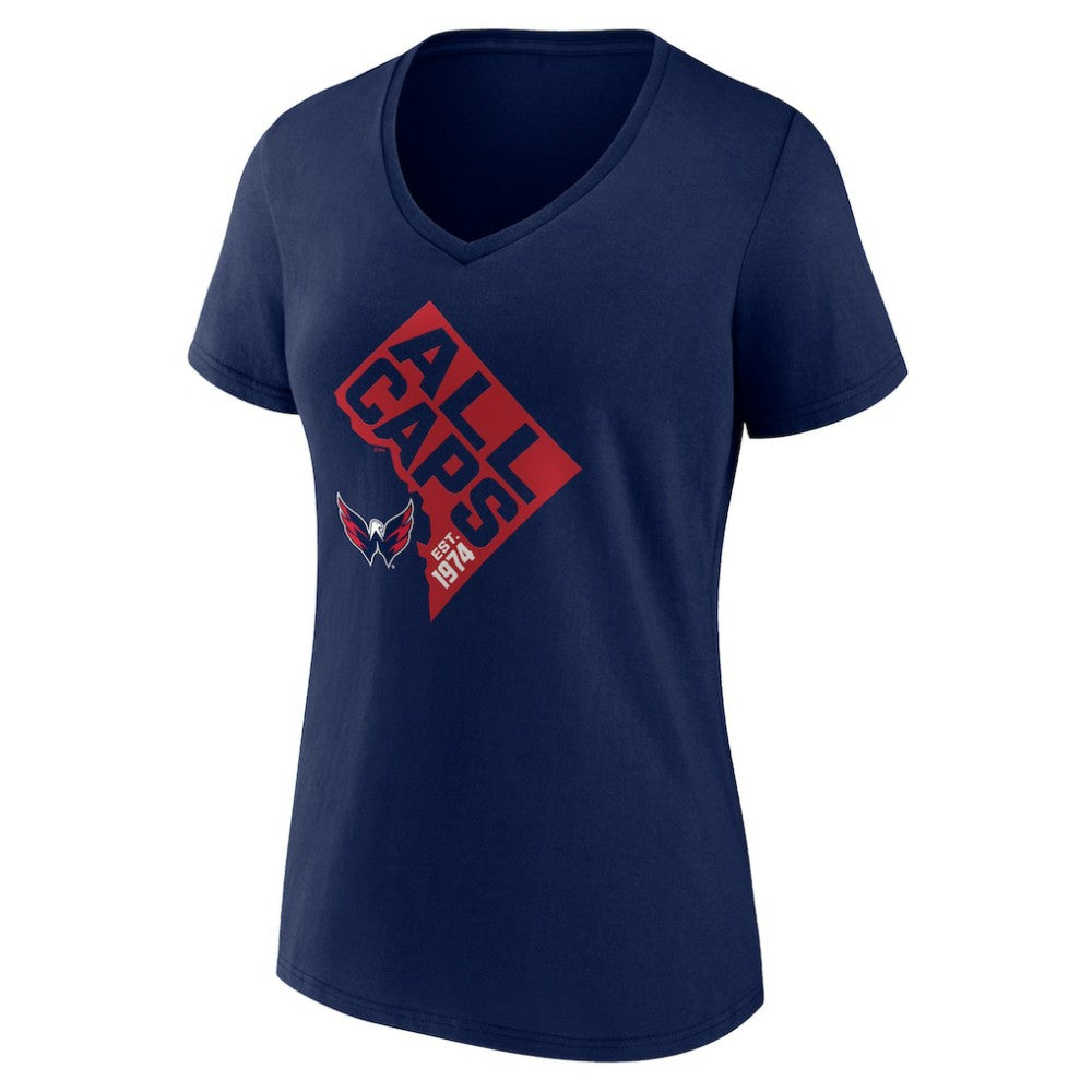 Washington Capitals Women's Shout Out V-Neck T-Shirt - Navy | NHL on sale
