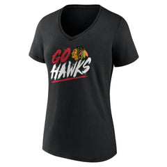 Chicago Blackhawks Women's Proclamation V-Neck T-Shirt - Black | NHL on sale