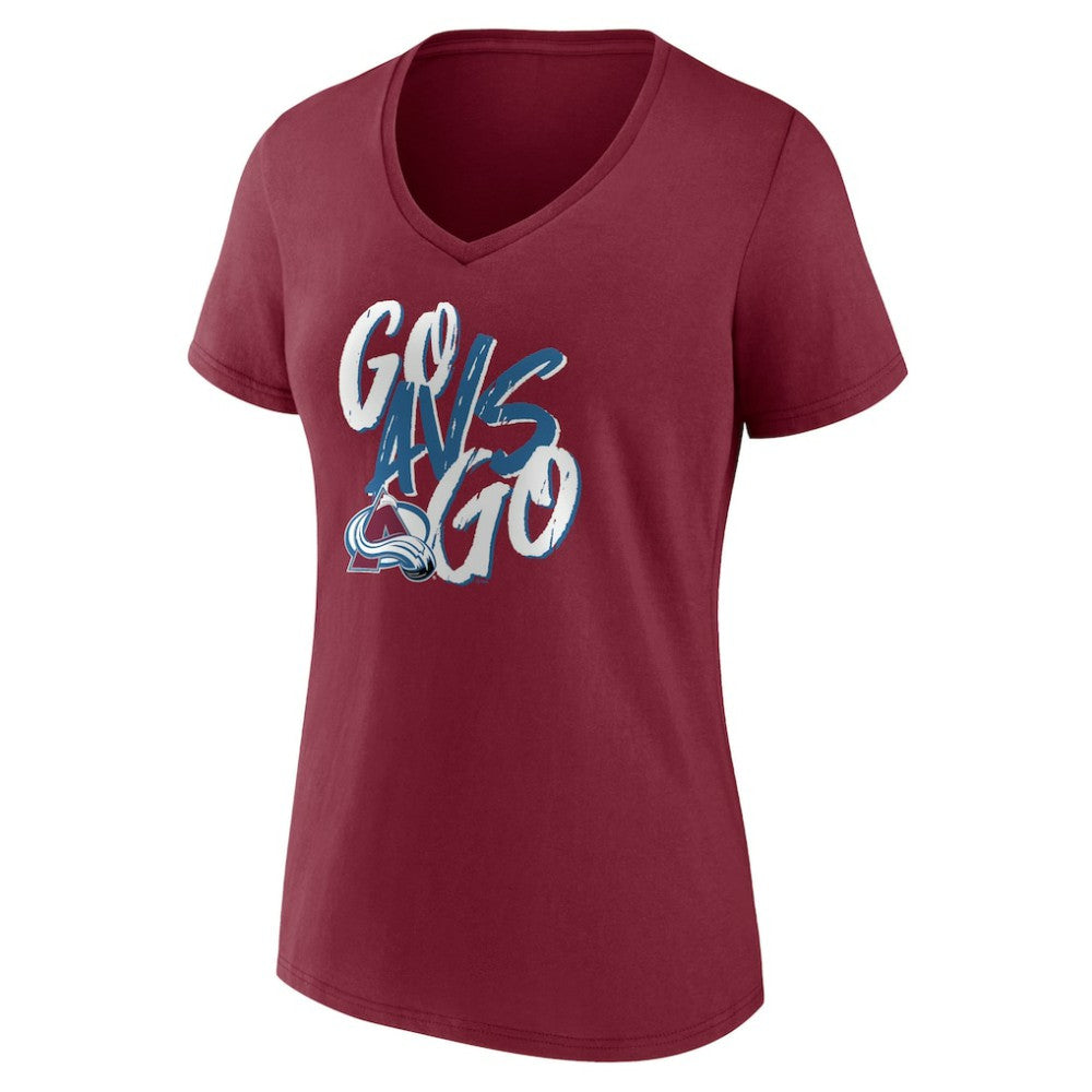 Colorado Avalanche Women's Proclamation V-Neck T-Shirt - Burgundy | NHL near me