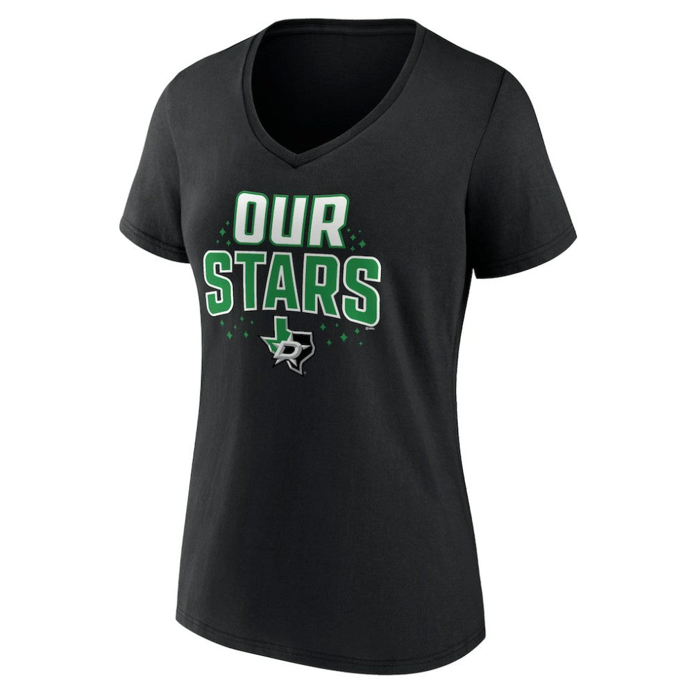 Dallas Stars Women's Proclamation V-Neck T-Shirt - Black | NHL Lifestyle