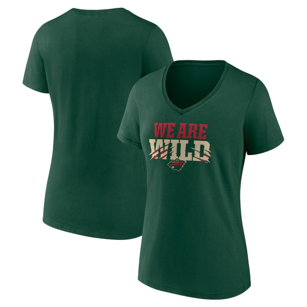 Minnesota Wild Women's Proclamation V-Neck T-Shirt - Green | NHL Lifestyle