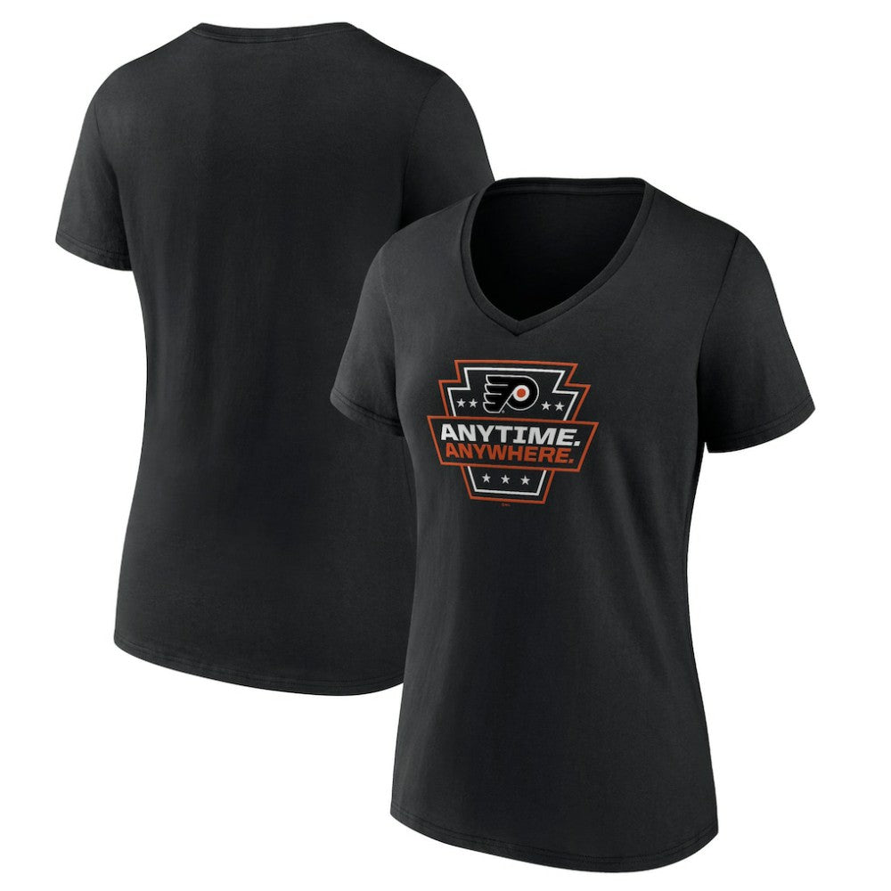 Philadelphia Flyers Women's Proclamation V-Neck T-Shirt - Black | NHL near me