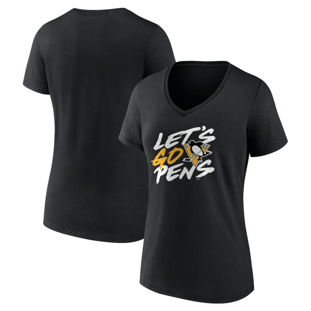 Pittsburgh Penguins Women's Proclamation V-Neck T-Shirt - Black | NHL online
