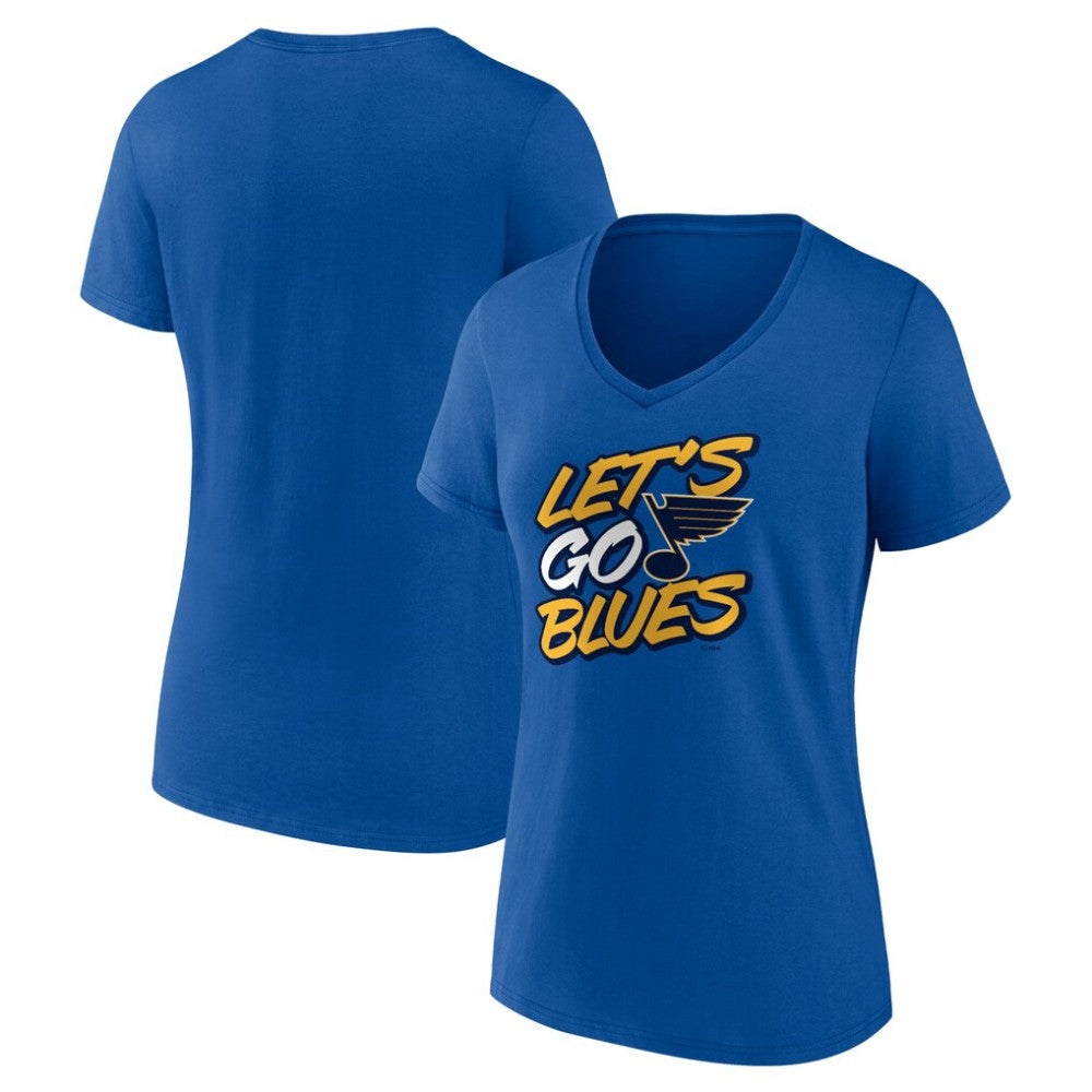 St. Louis Blues Women's Proclamation V-Neck T-Shirt - Blue | NHL on sale