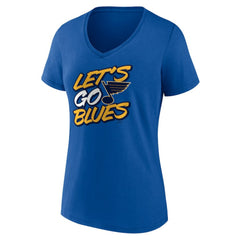 St. Louis Blues Women's Proclamation V-Neck T-Shirt - Blue | NHL on sale