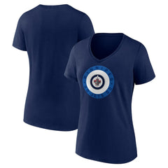 Winnipeg Jets Women's Proclamation V-Neck T-Shirt - Navy | NHL sale