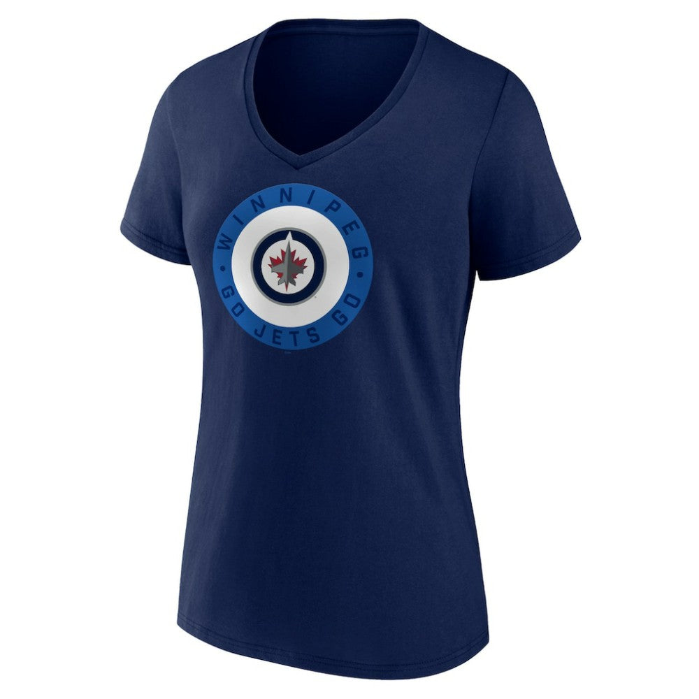 Winnipeg Jets Women's Proclamation V-Neck T-Shirt - Navy | NHL sale
