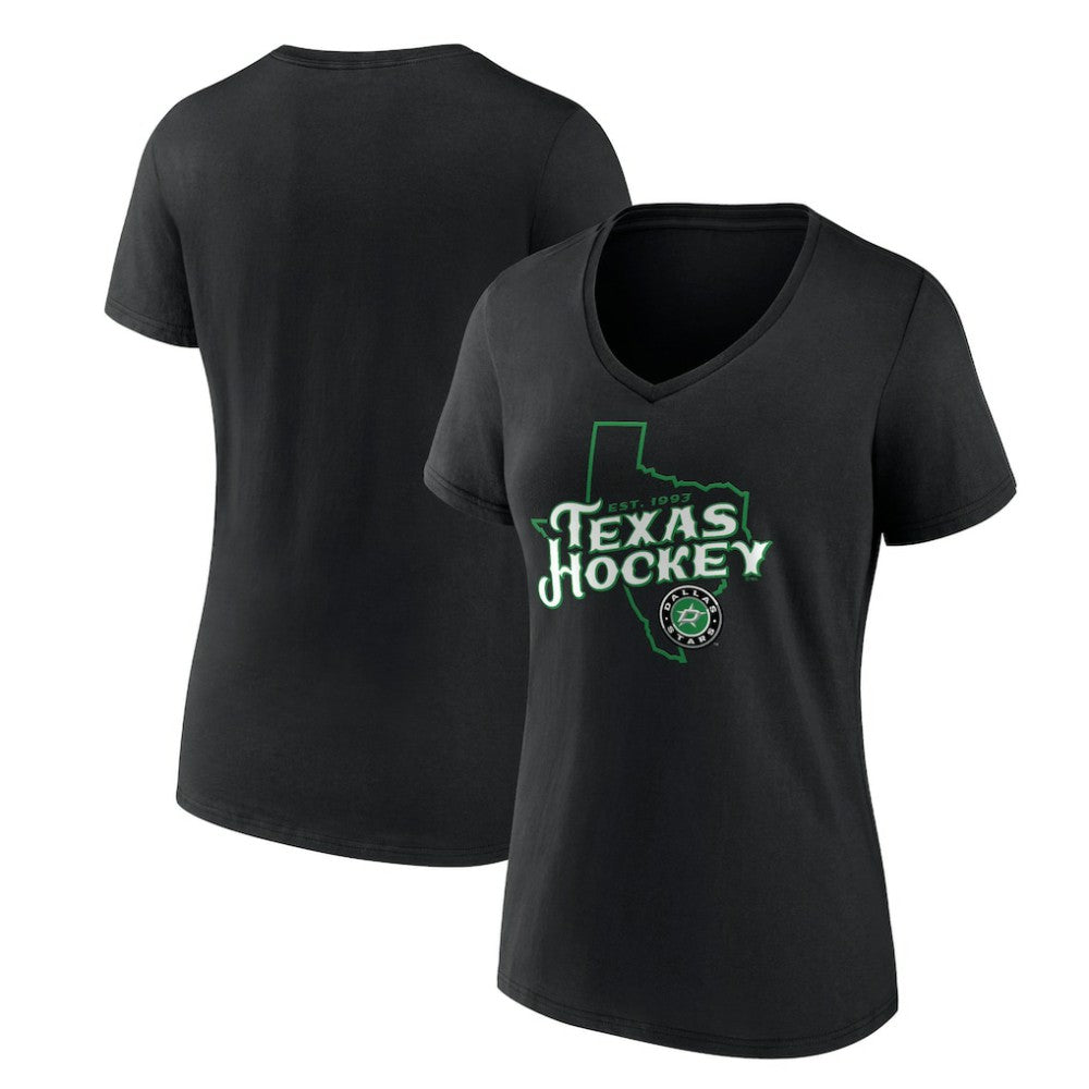 Dallas Stars Women's Represent V-Neck T-Shirt - Black | NHL online