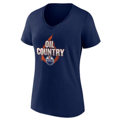 Edmonton Oilers Women's Represent V-Neck T-Shirt - Navy | NHL online