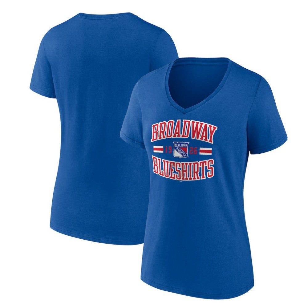 New York Rangers Women's Represent V-Neck T-Shirt - Blue | NHL Lifestyle