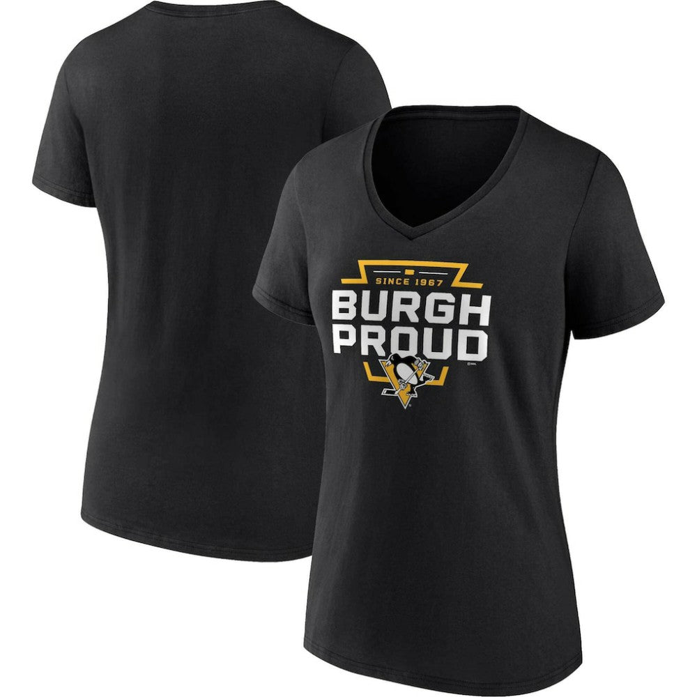 Pittsburgh Penguins Women's Represent V-Neck T-Shirt - Black | NHL near me
