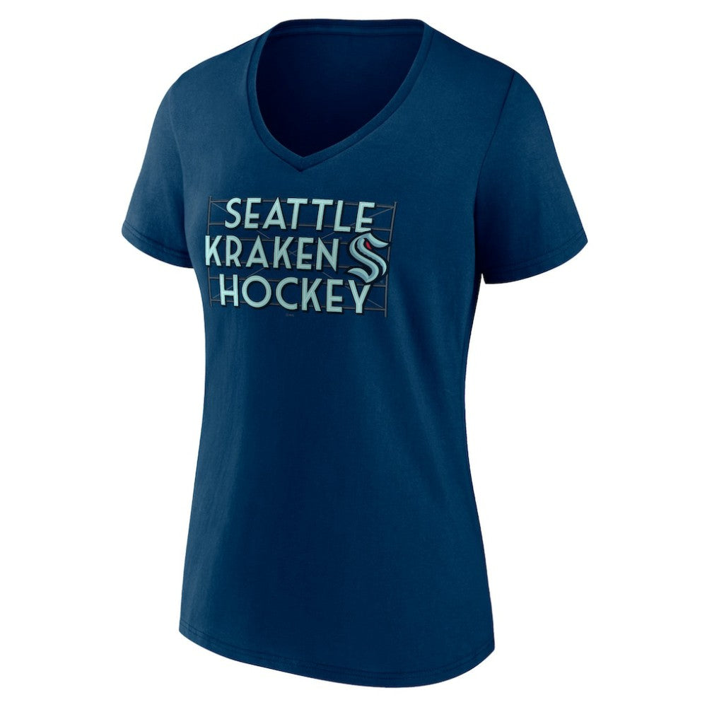 Seattle Kraken Women's Represent V-Neck T-Shirt - Deep Sea Blue | NHL near me