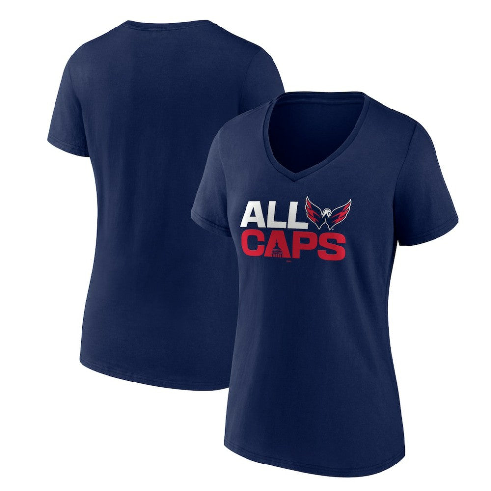 Washington Capitals Women's Represent V-Neck T-Shirt - Navy | NHL Lifestyle