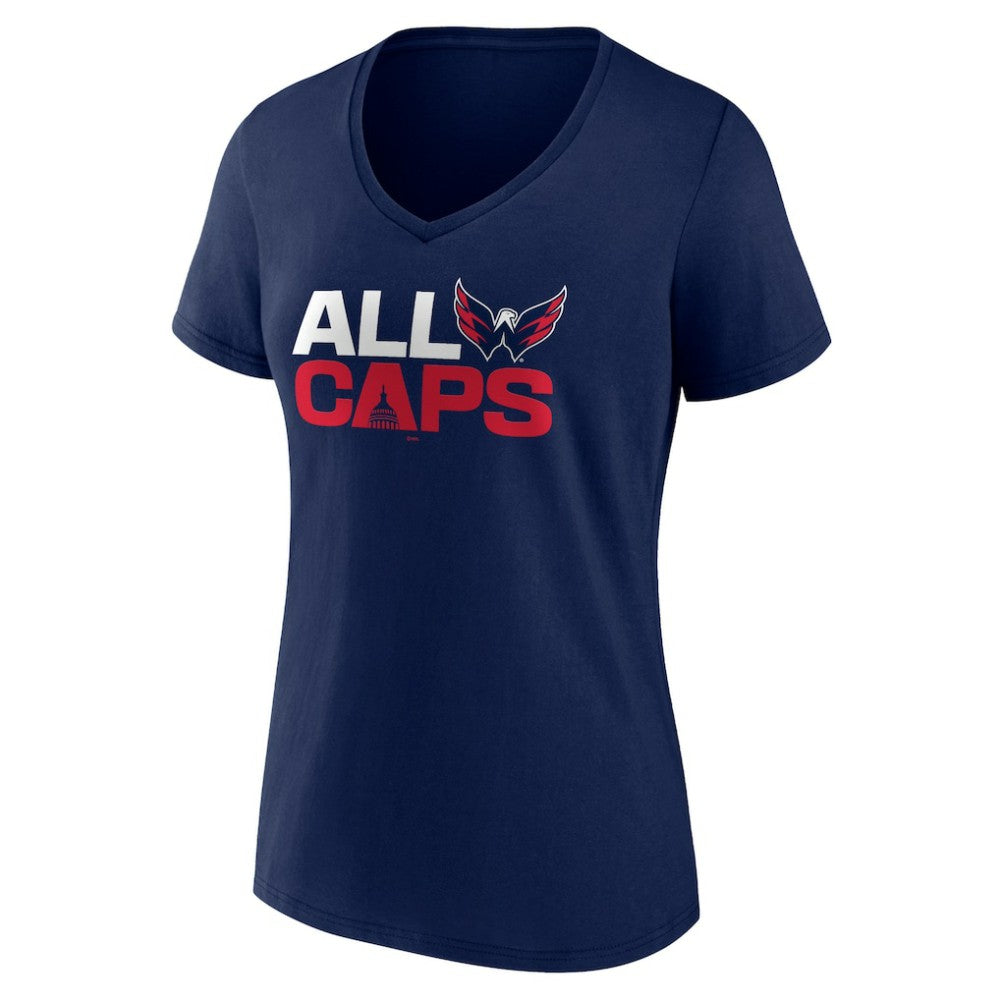 Washington Capitals Women's Represent V-Neck T-Shirt - Navy | NHL Lifestyle