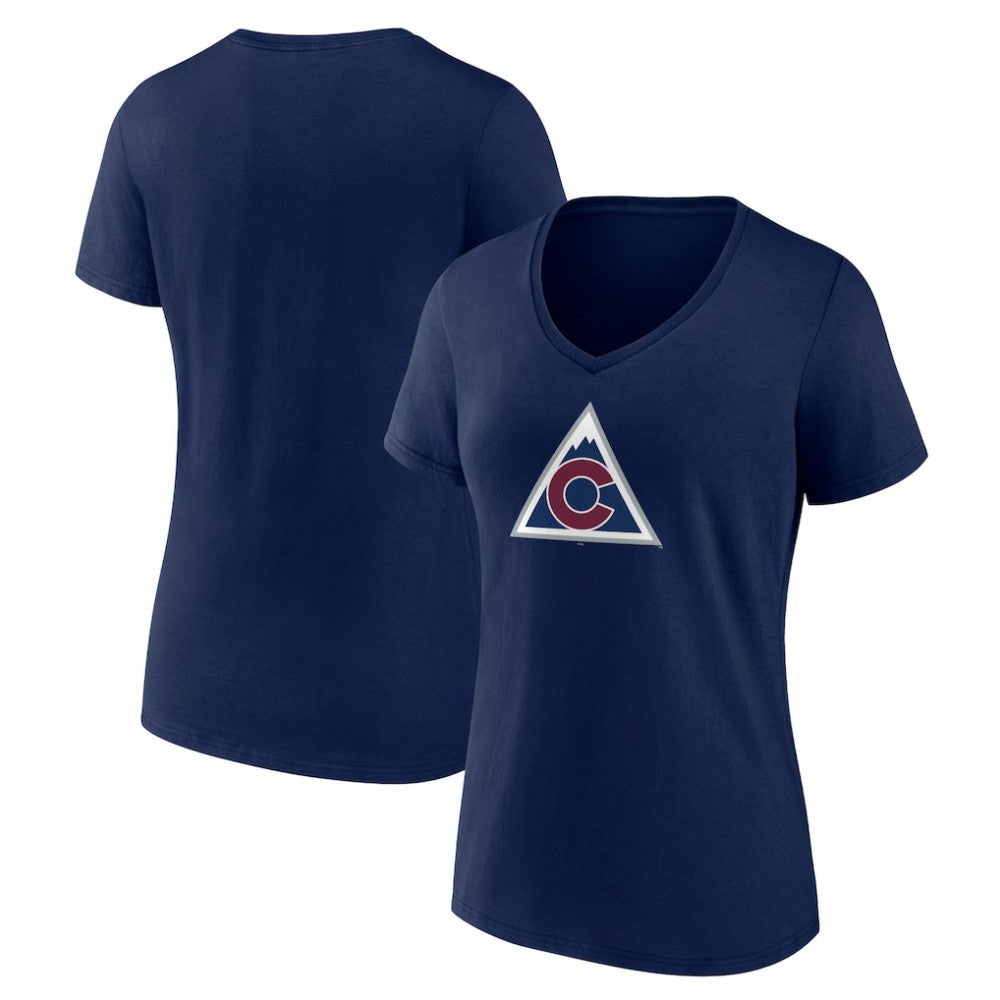 Colorado Avalanche Women's Alternate Logo V-Neck T-Shirt - Navy | NHL Clearance