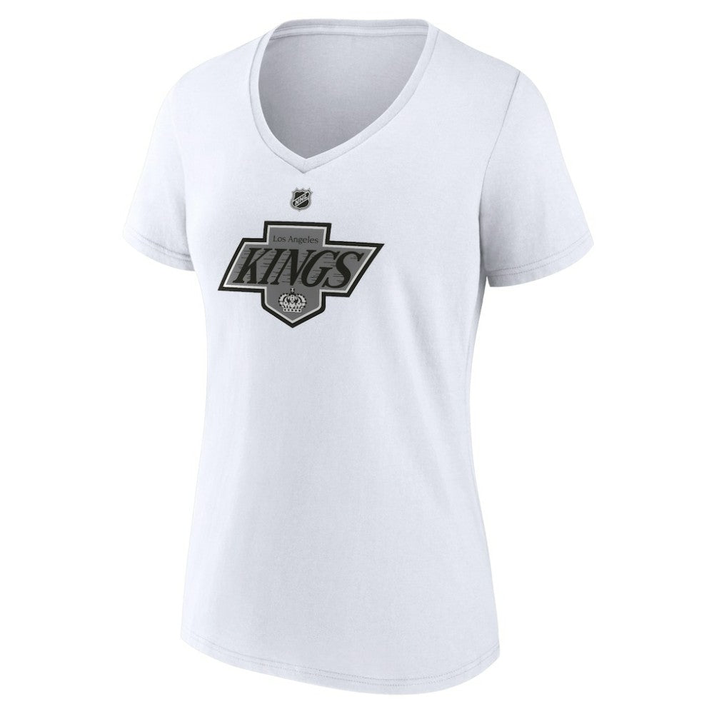 Los Angeles Kings Women's Alternate Logo V-Neck T-Shirt - White | NHL Lifestyle