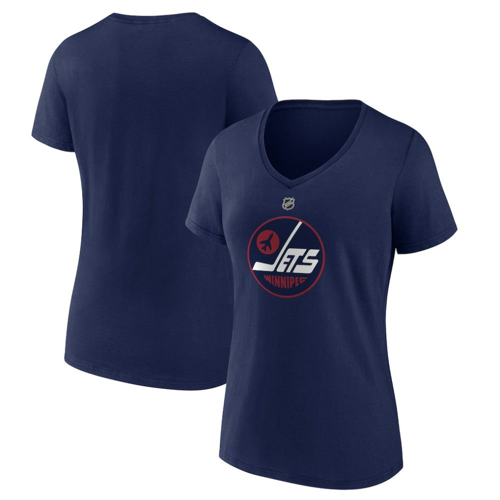 Winnipeg Jets Women's Alternate Logo V-Neck T-Shirt - Navy | NHL Clearance