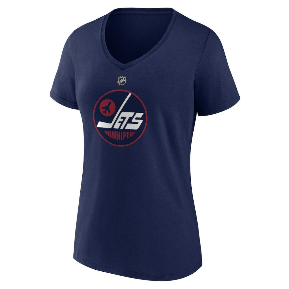 Winnipeg Jets Women's Alternate Logo V-Neck T-Shirt - Navy | NHL Clearance