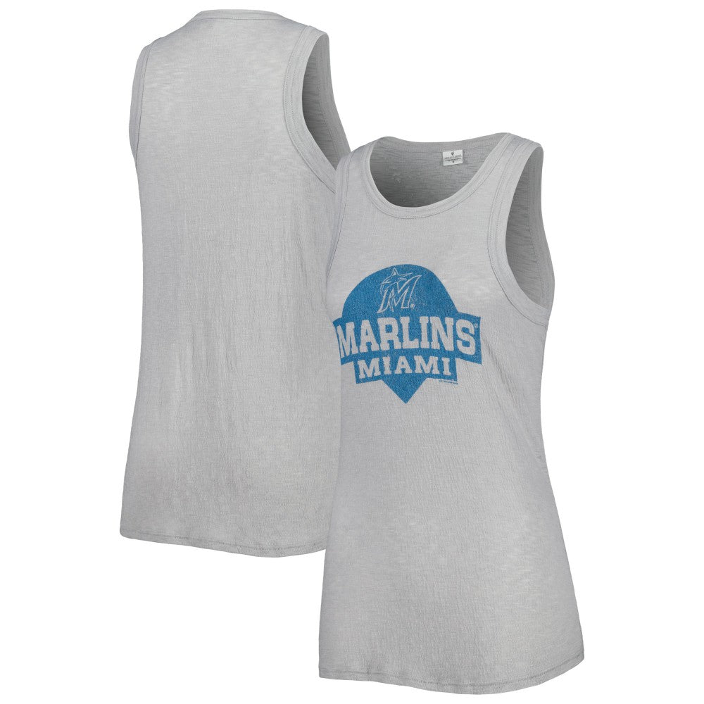 Miami Marlins Soft as a Grape Women's Tri-Blend Tank Top Near Me