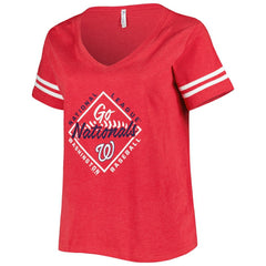 Washington Nationals Soft as a Grape Women's Plus Size V-Neck Jersey T-Shirt Sale
