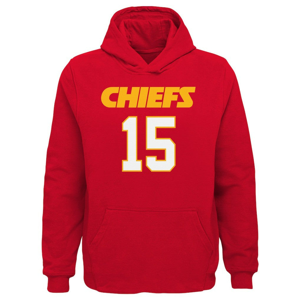 Patrick Mahomes Kansas City Chiefs Youth Mainliner Player Name & Number Pullover Hoodie - Red - NFL