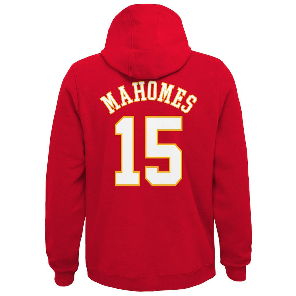 Patrick Mahomes Kansas City Chiefs Youth Mainliner Player Name & Number Pullover Hoodie - Red - NFL