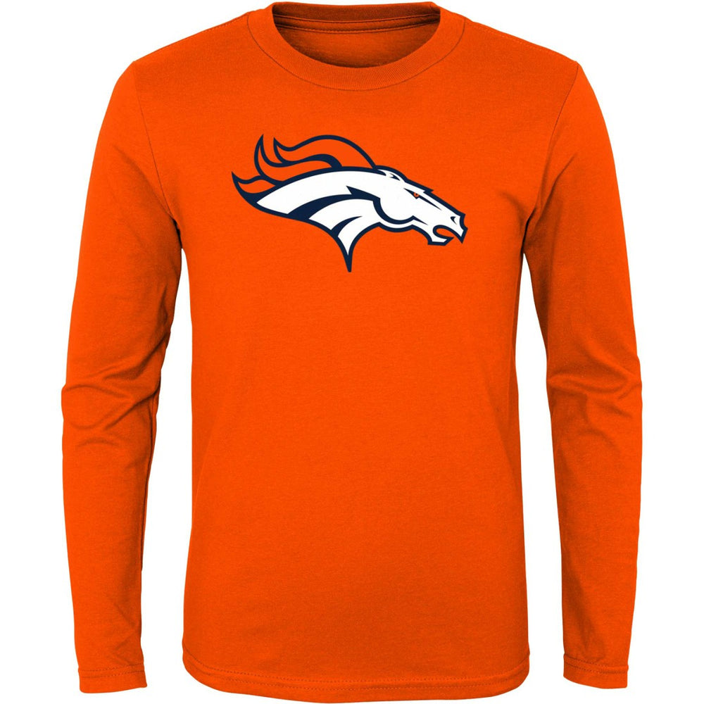 Denver Broncos Youth Primary Logo Long Sleeve T-Shirt - Orange - NFL