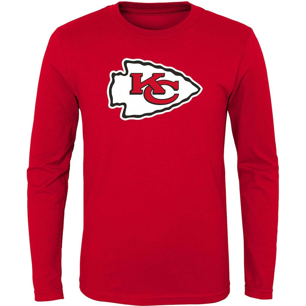 Kansas City Chiefs Youth Primary Logo Long Sleeve T-Shirt - Red - NFL